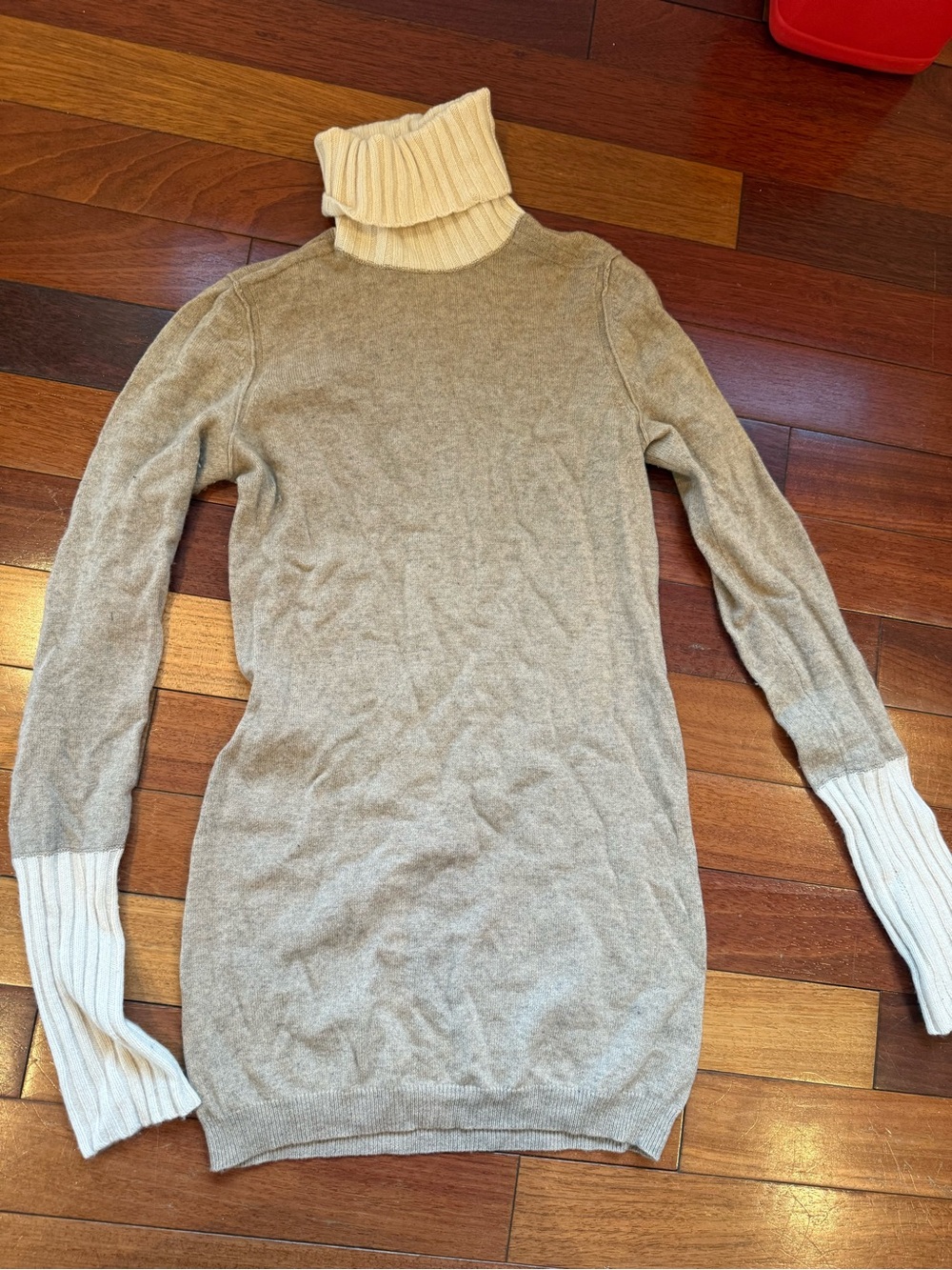 Magaschoni, Cream and Beige Turtleneck long Sweater  - Women's Long Sleeve
